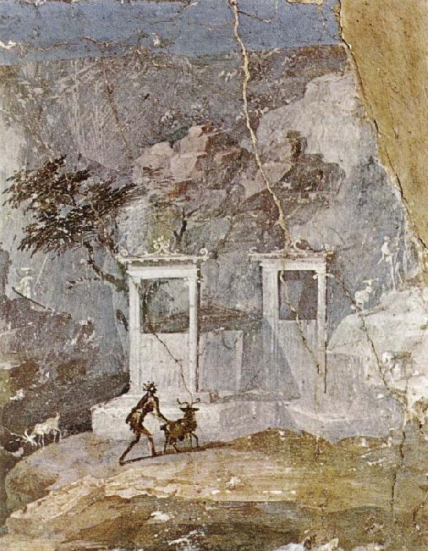  Wall painting a pastoral scene in the romantic style,from pompeii